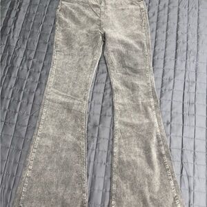 Gray Flared Corduroy Jeans